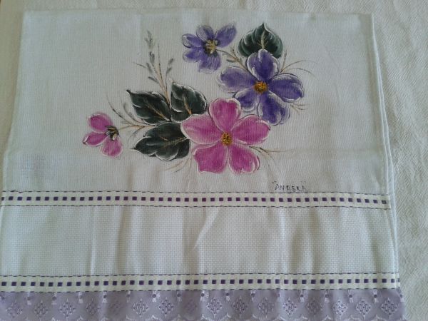pano de copa dom pintura floral