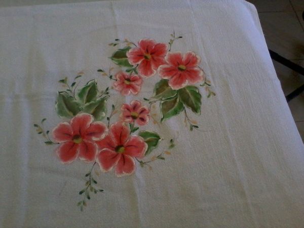 Toalha em sacaria com pintura a mão